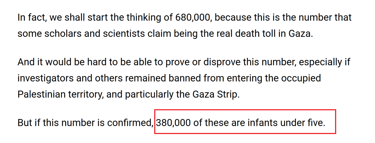 <a href="/TimoStewart/">Timo R. Stewart</a> Albanese väitti että Israel on tappanut Gazan kaikki alle 5-vuotiaat, osan vielä useampaan kertaan. Gazassa alle 5-vuotiaita 340 000, mutta jotenkin Israel on tappanut 380 000 heitä. 

Kummasti näitä väitteitä et korjaile, etkä vääriä väitteitä naisten ja lasten suhteellisesta