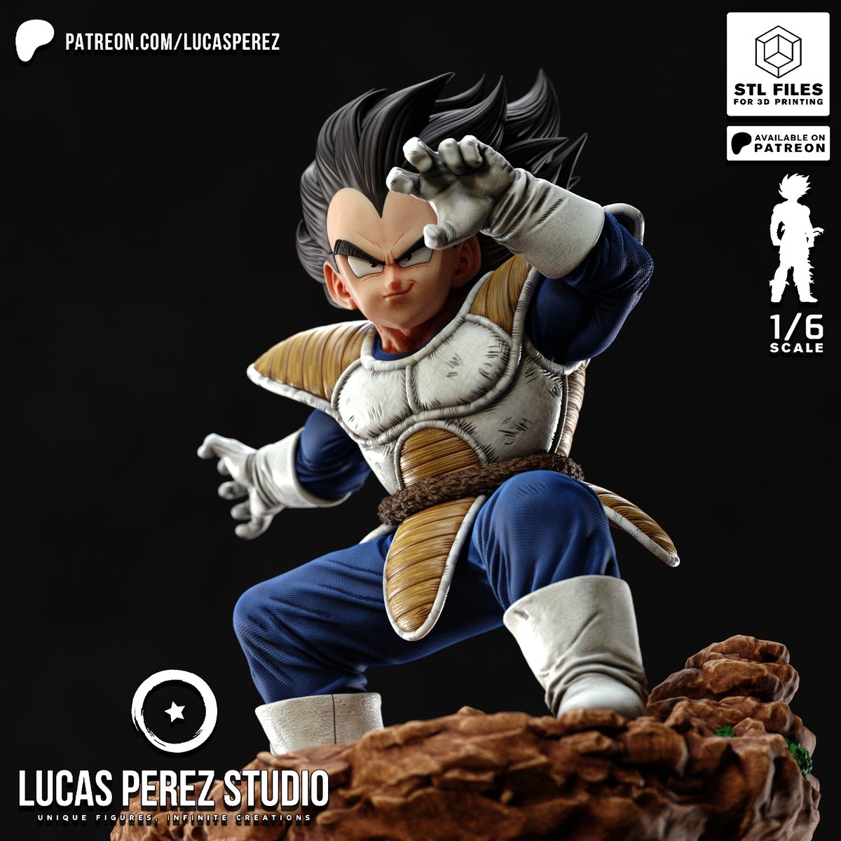 Vegeta DBZ fan art created for Patron-Lucas Perez Art Director: LucasPerez Renders: Lucas Perez Sculptor: Jonatan Bar Base Rock Sculptor: Jose Quiroz #goku #dragonballz #dbz