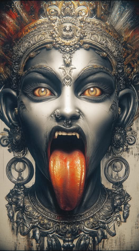Kali is the dark feminine that does not negotiate with illusion. She does not whisper comfort or promise safety as it has been defined for you. She arrives when comfort has become a cage and survival has been mistaken for living.
Her power is feral, maternal, and precise. She