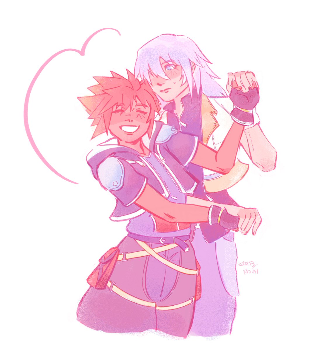 theyre pink because they love each other 

#kingdomhearts #soriku