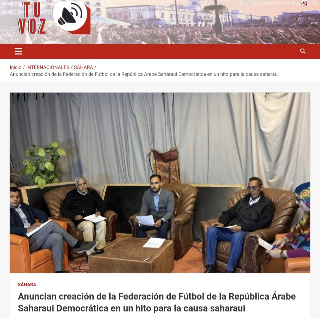 Anuncian creación de la Federación de Fútbol de la República Árabe Saharaui Democrática en un hito para la causa saharaui.

La creación oficial de la Federación de Fútbol de la República Árabe Saharaui Democrática (RASD) fue anunciada este miércoles en Argel, en lo que representa
