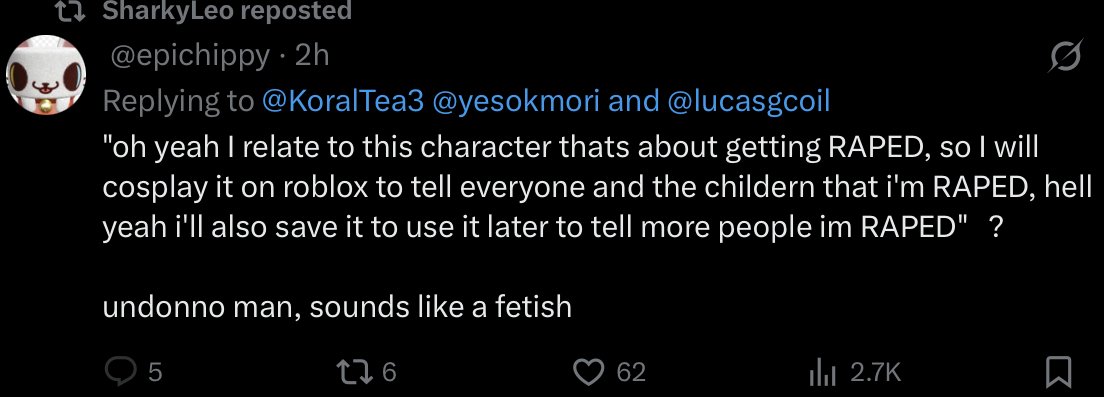 Ifeelsoexe's tweet photo. sort of related but I dont think it’s a good thing to repost a reply where someone says that basil has a rape fetish https://t.co/vO3APd01M4
