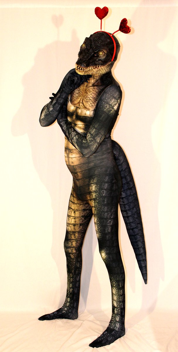 "I've got all the time in the world for you, Valentine, ages even!"  On that time scale, the lines are still cheesy.

#FursuitEveryday #ValentinesDay2026 #petsuit #spandex

🐊 by <a href="/ImmortalMasks/">Immortal Masks</a> 
🪡 by <a href="/PETSUITFORFUN/">PETSUIT ペットスーツ</a>