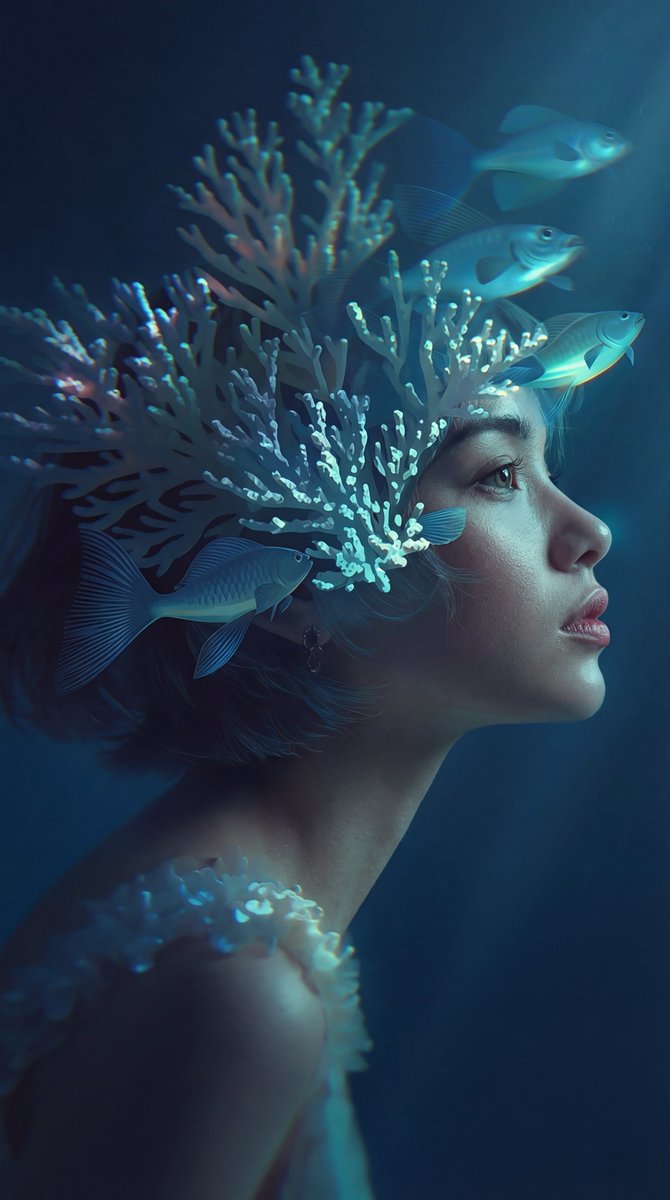Underwater portrait detail