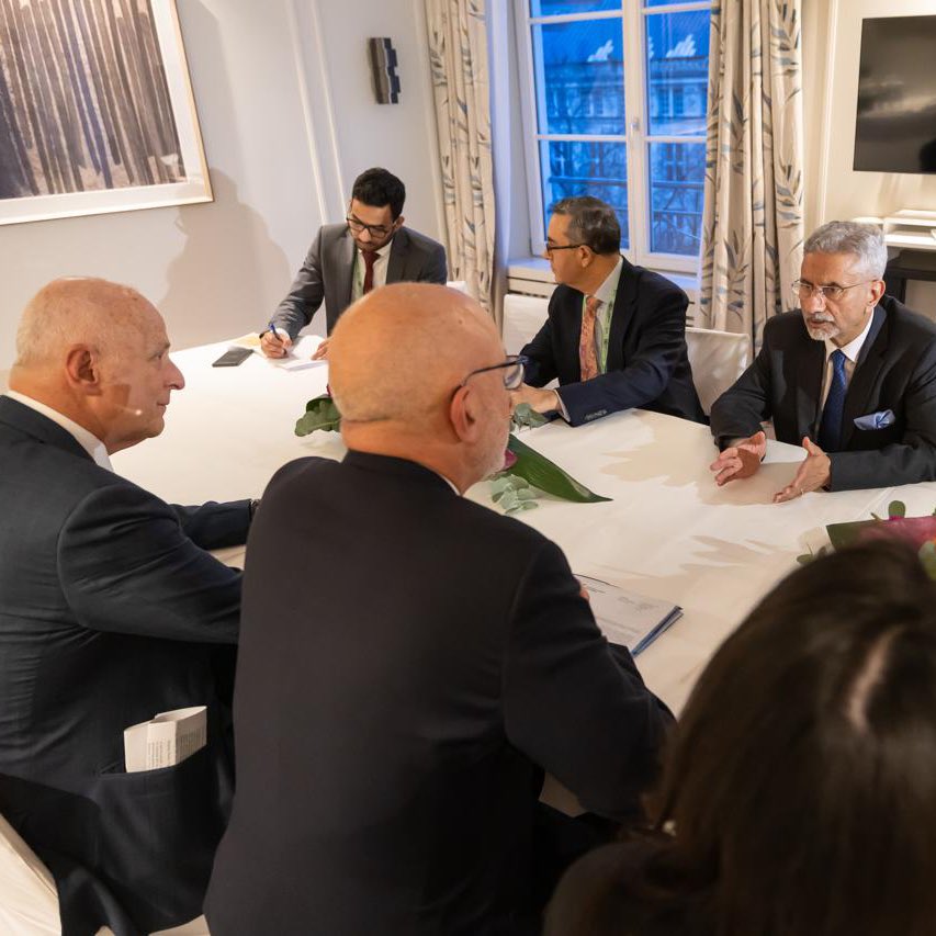 DrSJaishankar's tweet photo. Delighted to meet the CEO of the American Jewish Committee @RepTedDeutch and his delegation. https://t.co/cFCRRdGVLD