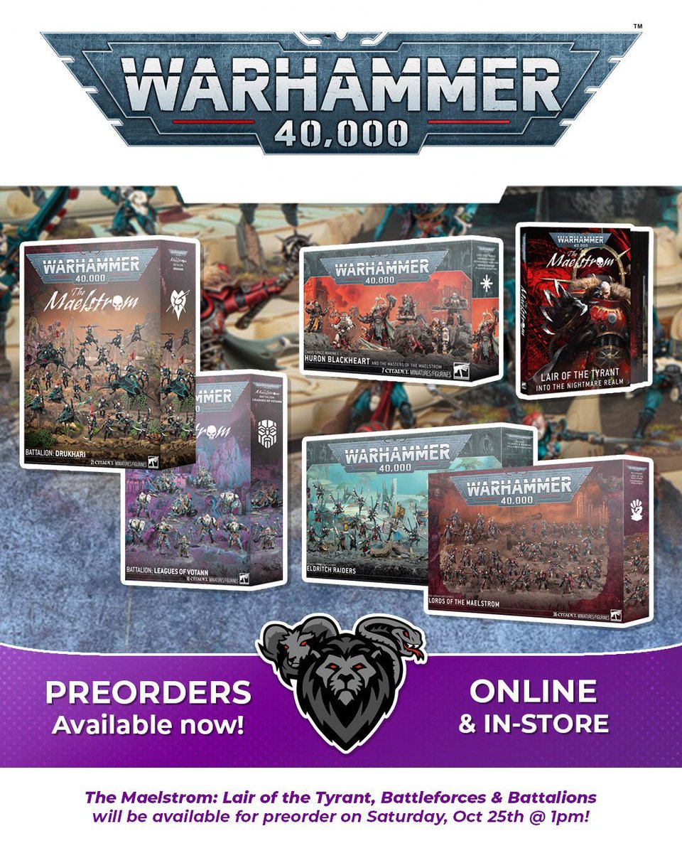 🔥 NEW Warhammer 40,000 PREORDERS ARE LIVE 🔥

Time to enter the Maelstrom!

Preorders are now open for the latest Warhammer 40K release!

Lock in your preorder now and prepare for war!: chimeragamingonline.com/collections/ga…

#ChimeraGaming #Warhammer