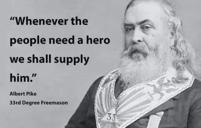 davidkurten's tweet image. "Whenever the people need a hero, we shall supply him."
- Albert Pike, 33rd