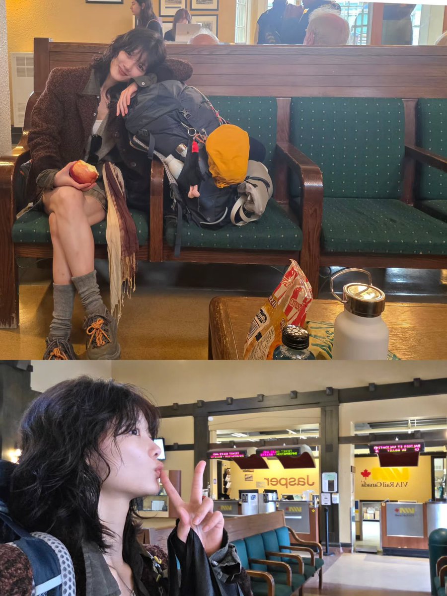 ilove_yoojung's tweet image. First pic, she wrote 'July 2025 유정 Toronto to Winnipeg'. It looks like she took the train from Toronto to Winnipeg and it took about 34 hours
So seems that she went from Montreal to Toronto to Winnipeg to Jasper (last pic, Jasper train station)