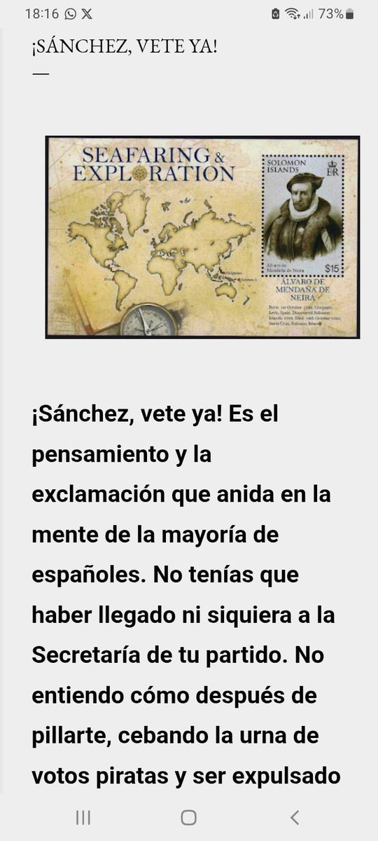 Buenas tardes; ya está publicado mi último post:

“¡SANCHEZ, VETE YA!"
eneas7.blogspot.com/2026/02/sanche…

Si es de su agrado podría difundirlo en sus redes sociales. Si quiere aportar algún comentario o argumento, sabe que el blog está a su disposición.

Un saludo muy cordial. 🇪🇸🇪🇸🇪🇸