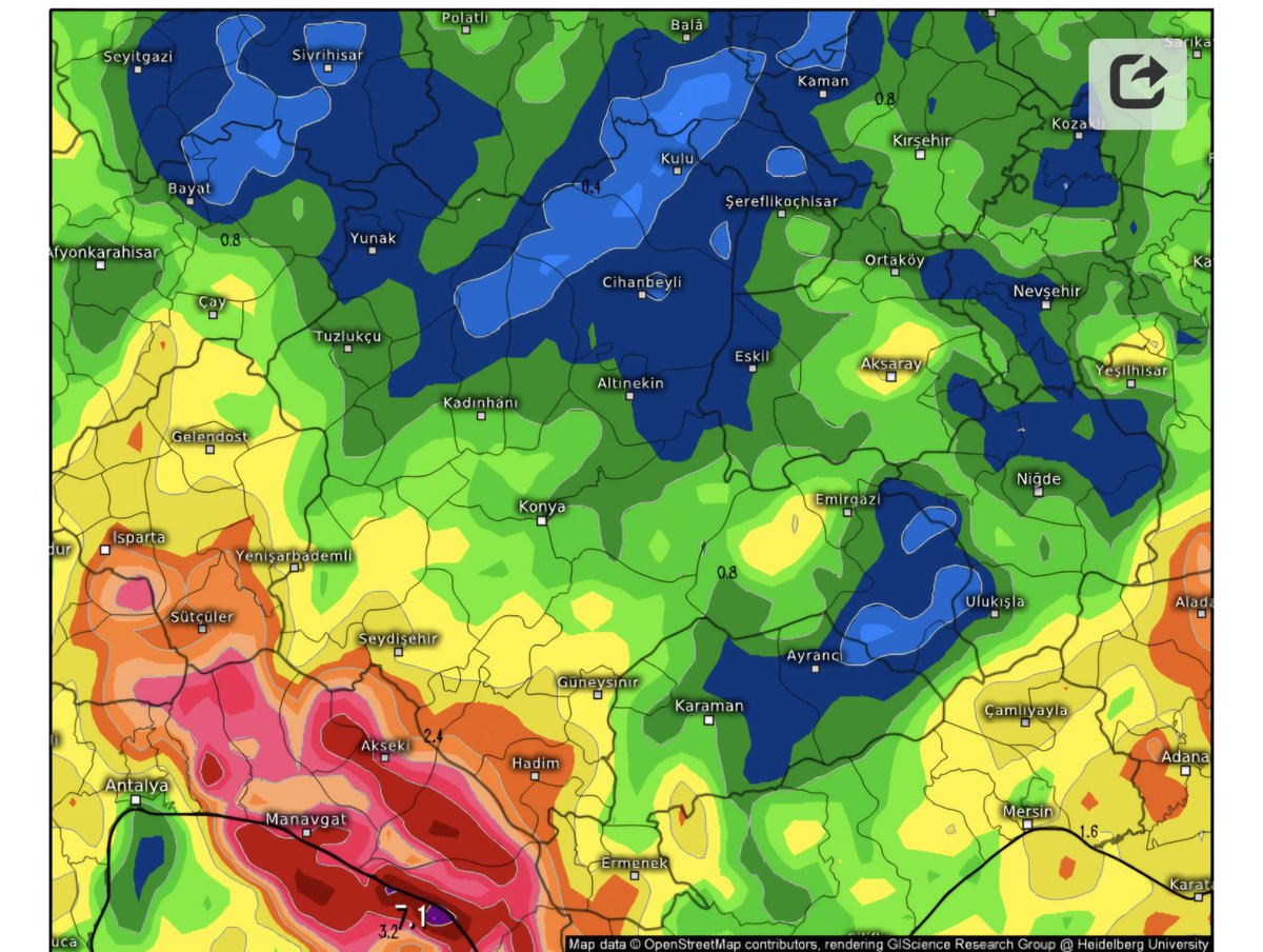 ▪️Akşam verileri geldi. 
▪️17-18 şubat sistemi dolu dolu geliyor. 
▪️Haritada da göründüğü üzere yine potansiyel çok güzel. 
▪️Pazartesi günü detaylı bilgi vereceğim. 
▪️Güney bölgelerimizde yine aşırı yağış var. 
▪️Toroslarda yoğun sulu kar var. 
▪️Dereler, barajlar, göller ve