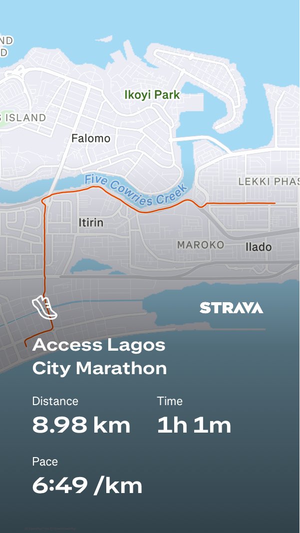 Another 10K finisher 🏃🏽‍♂️💨 #AccessBankLagosCityMarathon