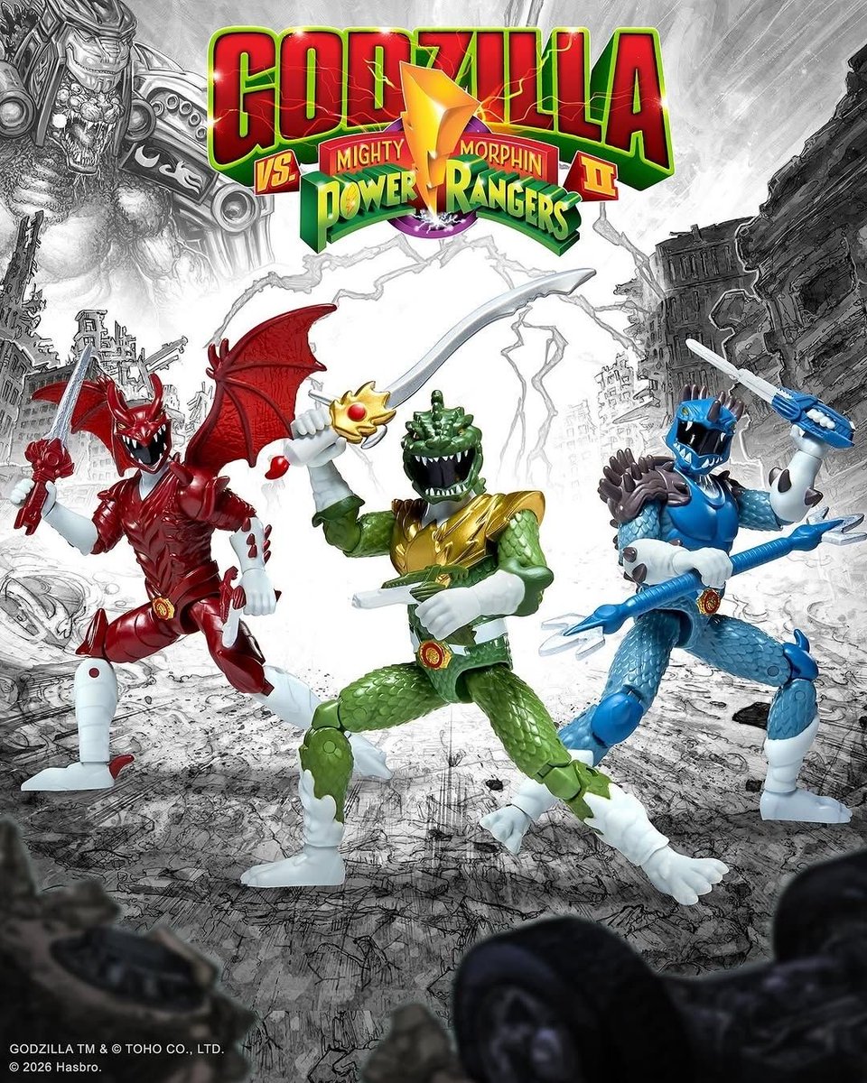 And don't forget, coming very soon from <a href="/PlaymatesToys/">Playmates Toys</a> we also have the #PowerRangers x #Godzilla Kaiju Rangers... which are refered to as "Wave 1" so we *should* be getting a full team over time!

🦎 Green “Godzilla” Ranger
🦏 Blue “Anguirus” Ranger
🐦‍ Red “Rodan” Ranger