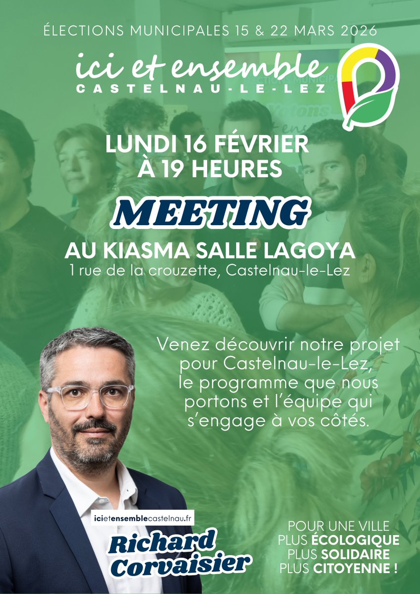 🚨 J-2 — Réserve ta soirée pour venir au meeting d’ici &amp; ensemble avec @richardcorvaisier !