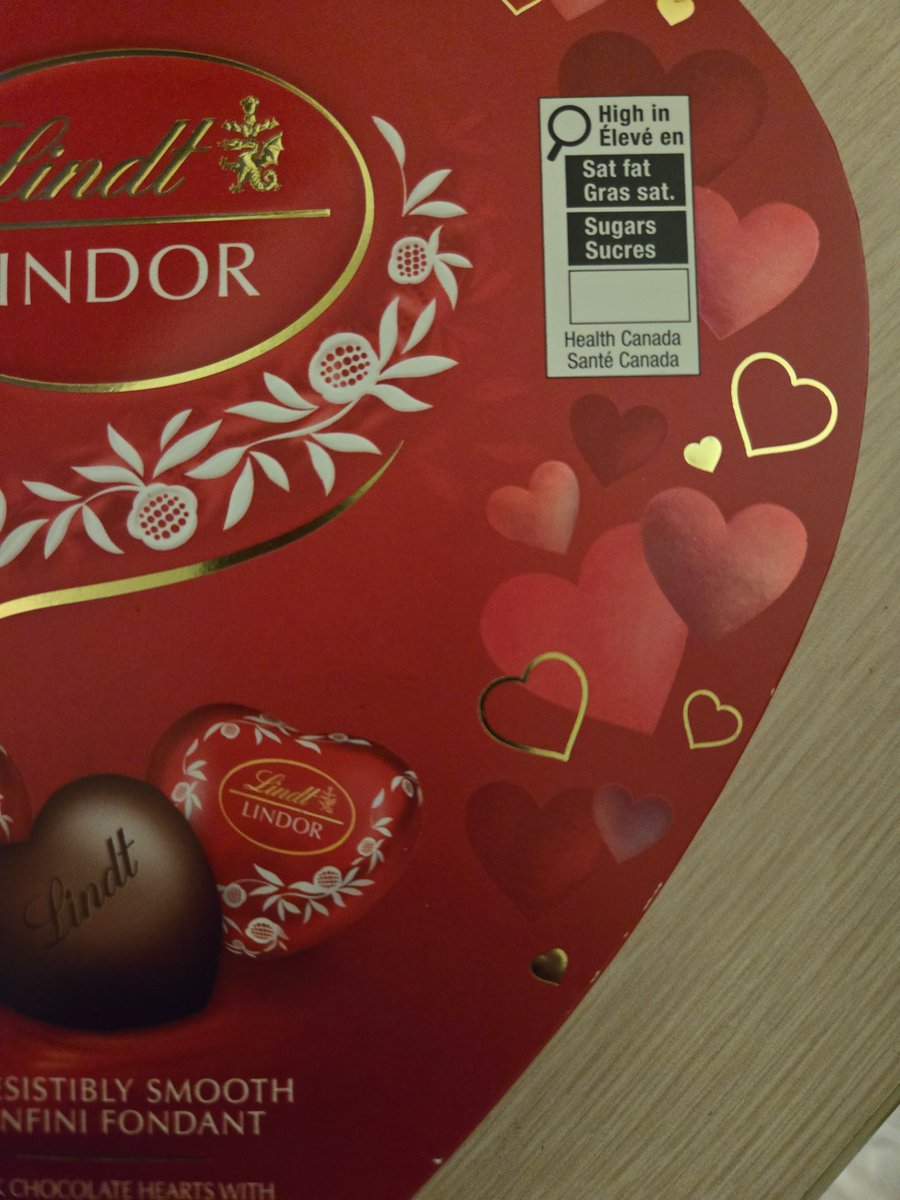 Listen up, Health Canada!!! I DO NOT need a warning on my Lindt chocolate!! I KNOW they're bad for me, and so does my ass!!! And WE DON'T CARE!!! #ValentinesDay