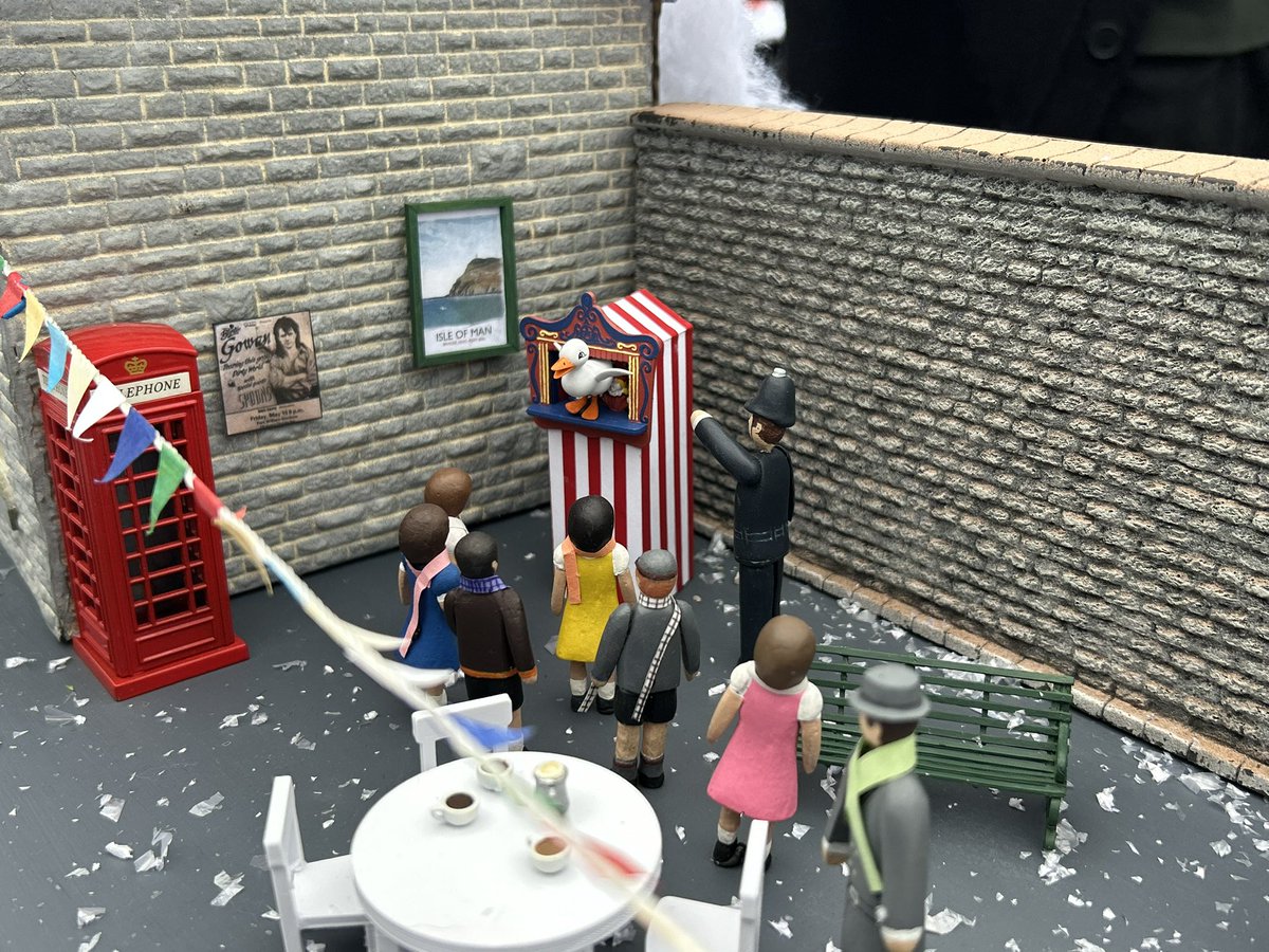 Had an absolute ball with the boys on another display!

The winter fair is my favourite scene we’ve created so far, using Jacob’s beautiful buildings. I contributed the Punch &amp; Judy, canopy, and Dilly Duckling. 

I also designed the signage with the help of Nic Goodrich.