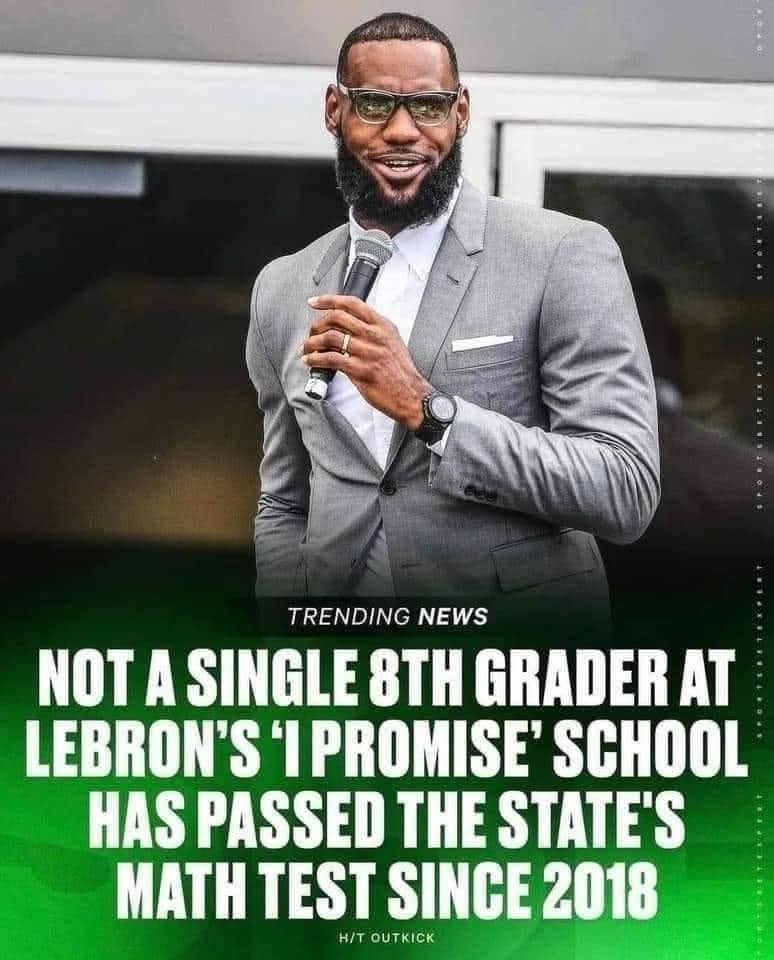 You can't blame these kids, especially when they look up to someone who has failed 6 times in the NBA finals. To them, failure is normal. I can only imagine how they're being taught in that school that (4 is greater than 6) 😢😢