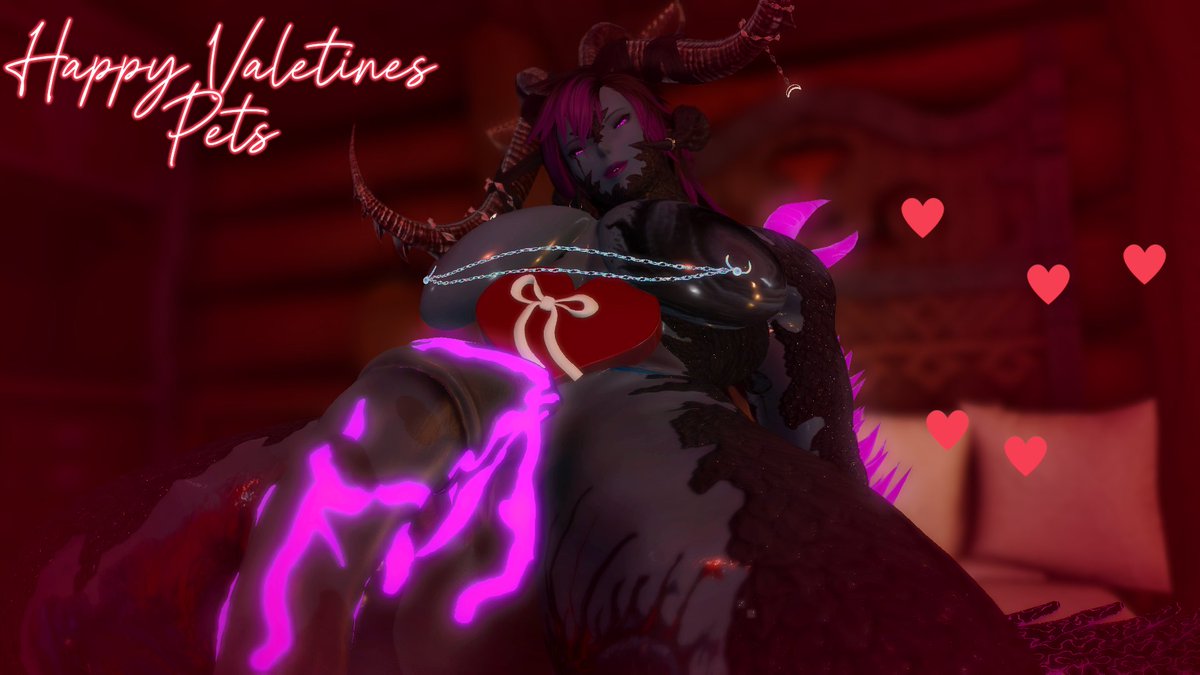 "A happy valentines day to all my lovely pets out their, Mommy has your chocolate and present ready for the taking."