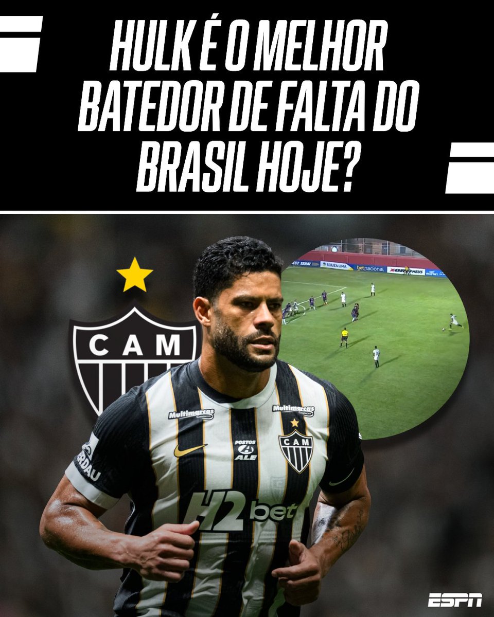 HULK PARAÍBA, NÓS GOSTAMOS DE VOCÊ! 🎶🐔 Hulk meteu um GOLAÇO DE FALTA contra o Itabirito, no Campeonato Mineiro, e fica aí a pergunta: melhor cobrador de faltas no futebol brasileiro atualmente?

#FutebolNaESPN #Hulk #AtléticoMG #Galo