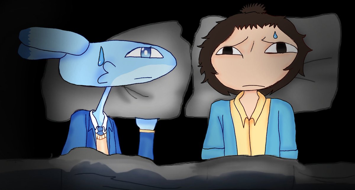 When that Jax song stuck in your head, you decided to draw Chillet from Palworld and your OC lying on a bed.#palworldbuild #palworld