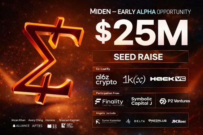 Miden : kèo alpha sớm cho anh em thích farm testnet + làm content.

<a href="/0xMiden/">Miden</a>  là blockchain hướng privacy + scale, tập trung quyền kiểm soát dữ liệu về phía user.

Thông tin nhanh:
• Funding: 25M đô
• Cost: free
• Việc cần làm: testnet + nội dung X

Cách tham gia: