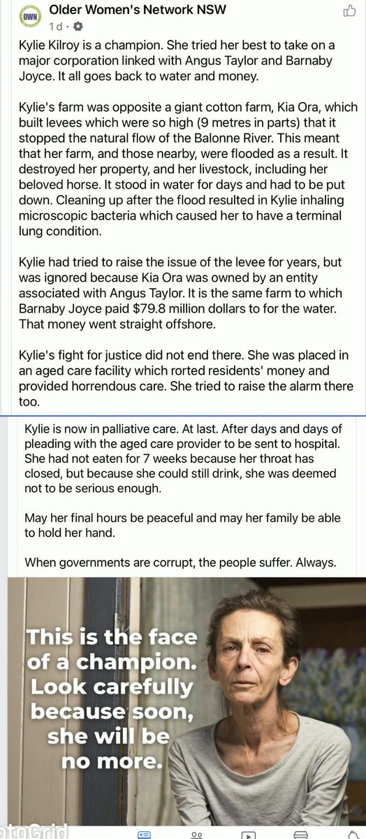 <a href="/TonyHWindsor/">Tony Windsor</a> <a href="/ChristineMilne/">Christine Milne AO</a> <a href="/GrahamPerrettMP/">Graham Perrett</a> <a href="/Barnaby_Joyce/">Barnaby Joyce</a> <a href="/AngusTaylorMP/">Angus Taylor MP</a> A post about Kylie, just before she died.