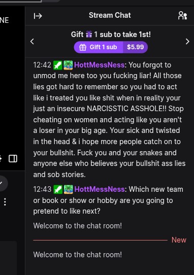 hottmessness's tweet photo. It takes A LOT and I mean A LOT for me to get to this point. He expected me to keep my mouth shut just like the other girls but if I'm going to be painted like a villain than I might as well own the role.  This particular streamer likes Judo &amp; Red.  Happy Valentine's day Chat ❤️ https://t.co/jaGCRi826e