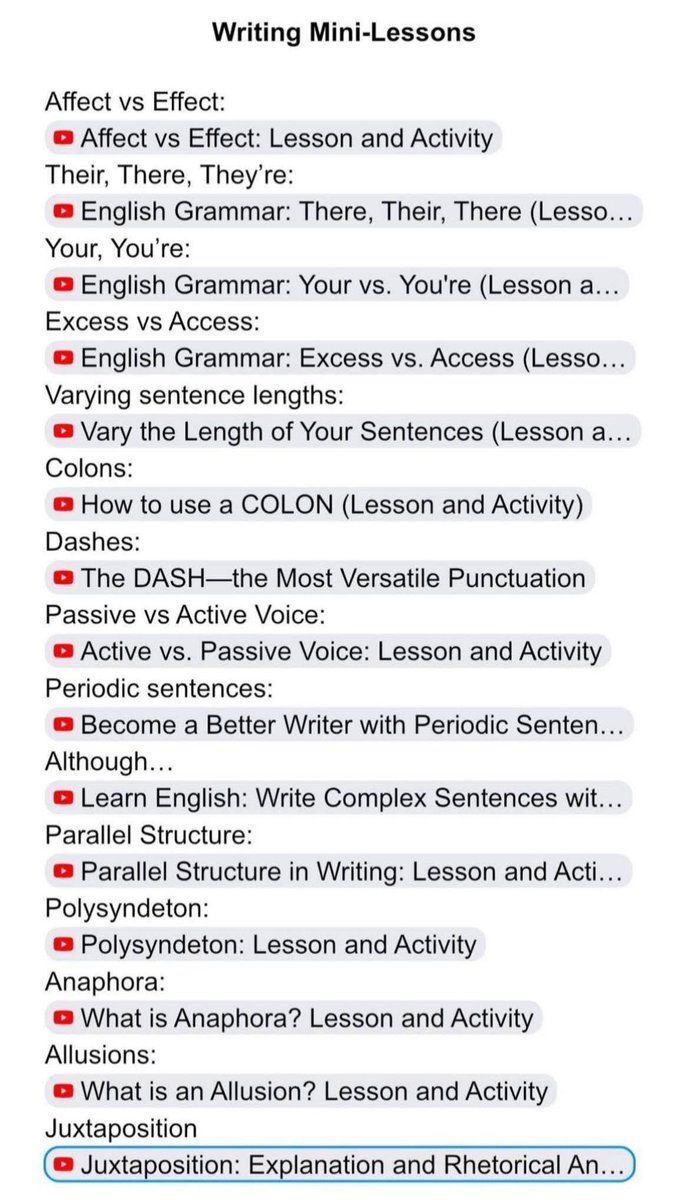 Here are some video mini-lessons!

Link: docs.google.com/document/d/1Gi…