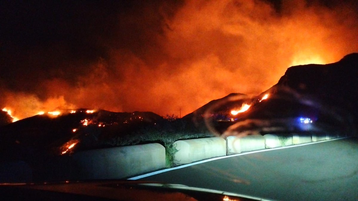 Horrorosa imagen de la subida a la batería de Cabo Tiñoso - Castillitos.

Había muchos árboles secos que no se habían retirado durante el verano pasado ni el otoño y a pesar de la humedad de los días previos, prenden con más facilidad.