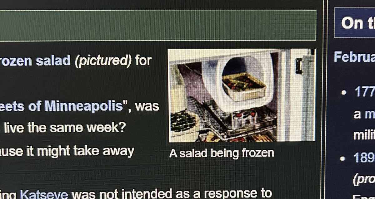 A salad being frozen