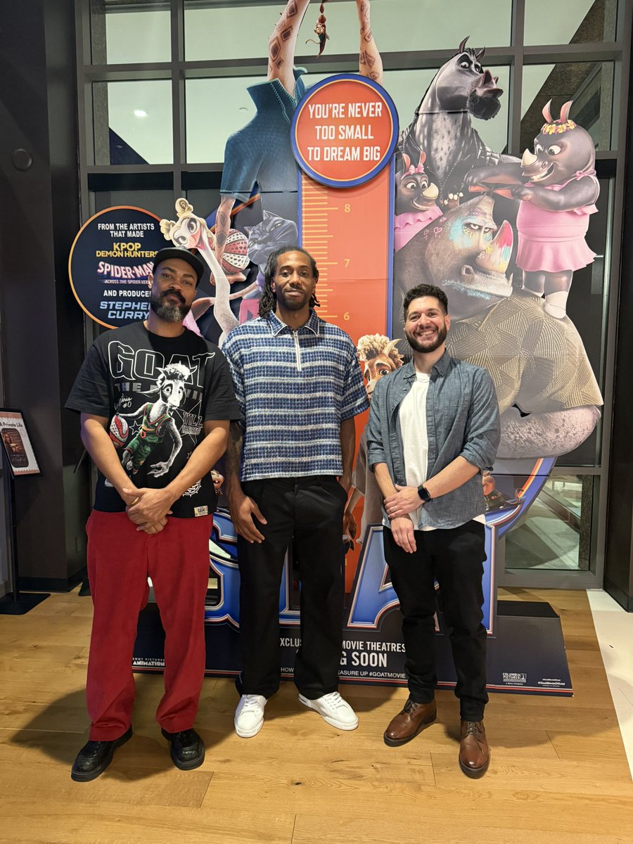 Shoutout NBA All Star, Kawhi Leonard from the <a href="/LAClippers/">LA Clippers</a> for pulling up on us <a href="/SonyAnimation/">Sony Pictures Animation</a> to see <a href="/The_Goat_Movie/">GOAT Movie</a>

🎟️ goatmovietickets.com