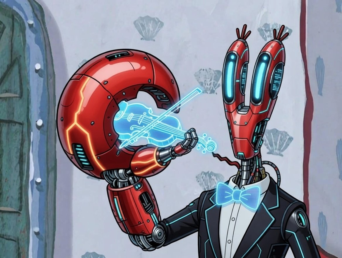 NickCKN's tweet image. Ser contra a IA é uma demonstração de moralidade de escravo. Você se preocupa com a arte? Você nem sabe o que é arte! Coração? Morreu! Quer que eu toque o menor violino do mundo como ato de consolação? Agora é o capitalismo que tomou pleno controle das artes. Aceite.