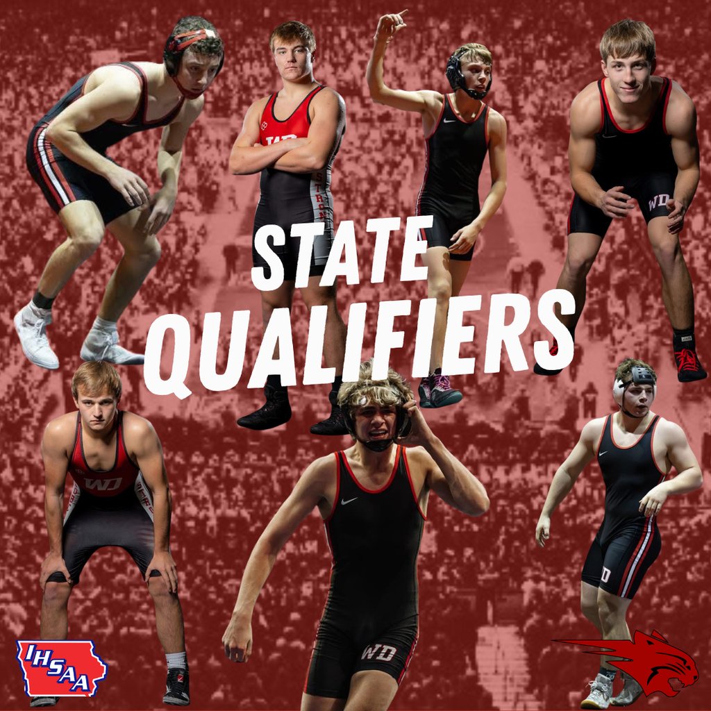 wdbqschools's tweet photo. 7 Bobcats are headed to the State Wrestling Tournament in DSM next week:

106 Cole Dunkel
132 Kellen McKenna
144 Will Casey
157 Joe Hirsch
165 Brady Rissman
190 Chase Brunscheen
215 Alex Gassman

Proud of their hard work and discipline. Let’s go, Bobcats.

#wdbqschools https://t.co/nbmLgHqKWW