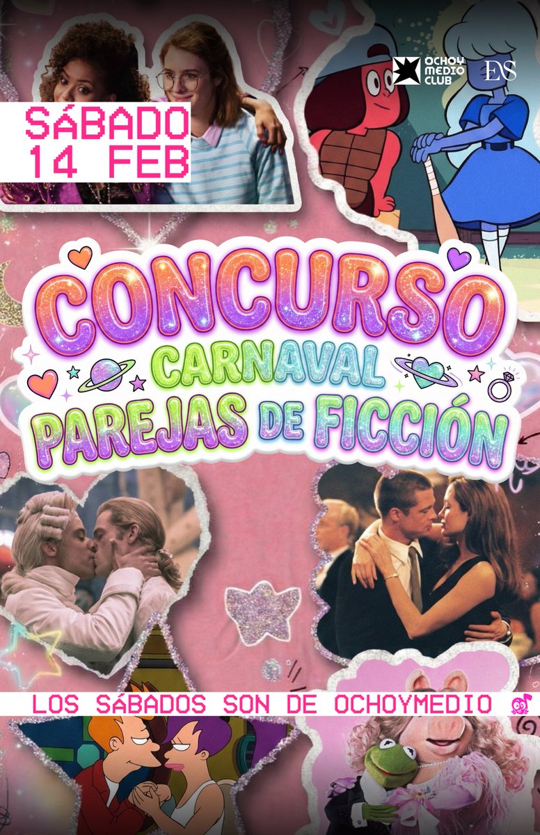 ¡Esta noche Carnval x San Valentín! 🎭💕

Concurso de disfraces de parejas de ficción✨ ¿Cuál va a ser vuestro disfraz?

¡La pareja con el mejor disfraz conseguirá acceso gratuito a todos nuestros conciertos y noches de club! 🎁🔊

Entradas: bit.ly/tw_ochoymedio_…