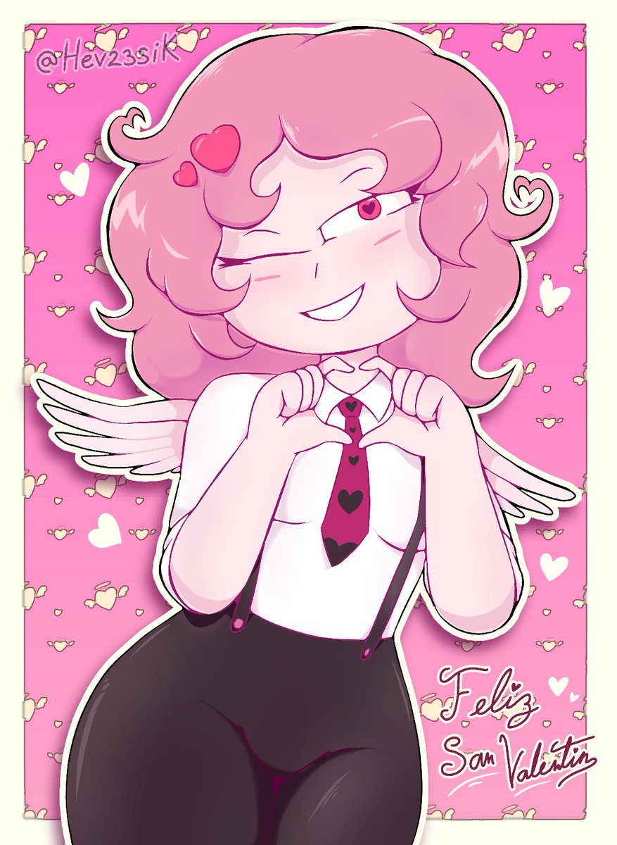 Feliz San Valentín para todos gente, ya sea que tengan pareja o no espero la estén pasando bien

Quise hacer un dibujo de cupido, me gustaron los colores la verdad #ValentinesDay