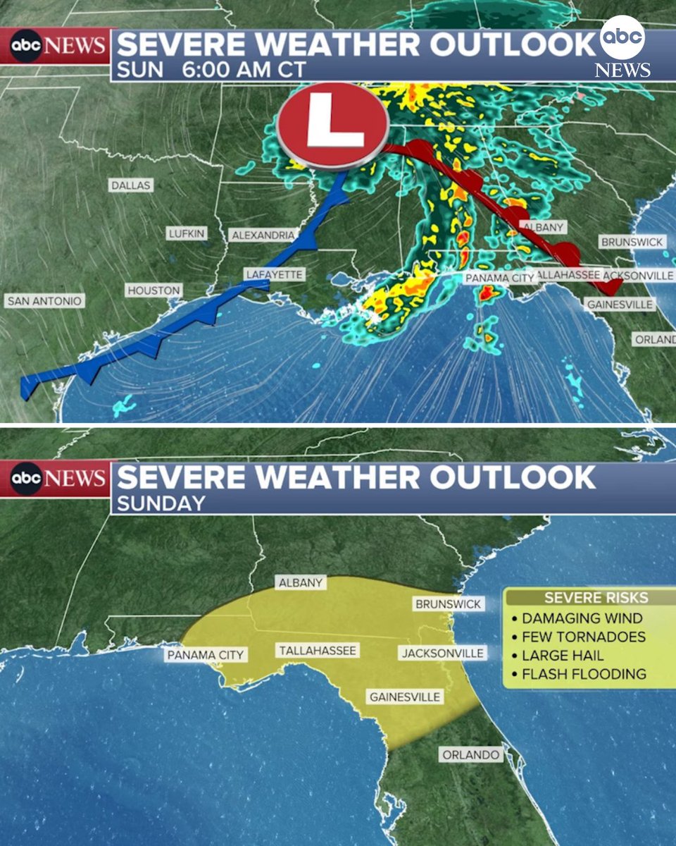 Severe weather is headed to the deep South, from Texas to Mississippi ...