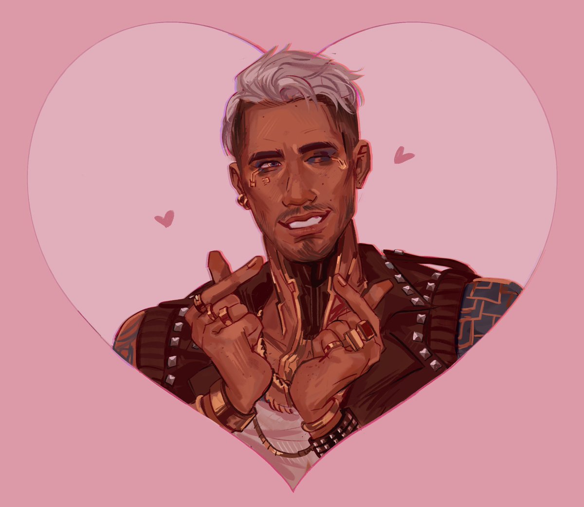CorvusCorv1d's tweet photo. Happy Valentines!! 
#Cyberpunk2077 https://t.co/bN36sGgzs9