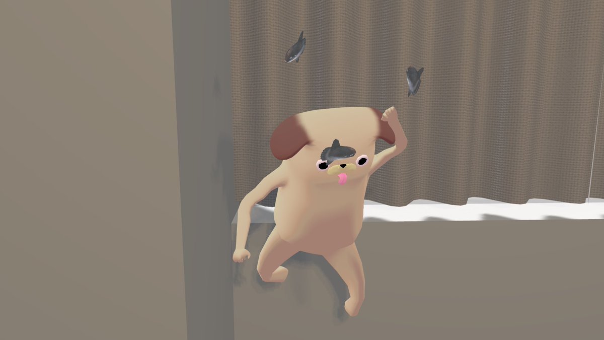 急に落ちそうになるパグ #胴長パグのフォトコン #パグ3D