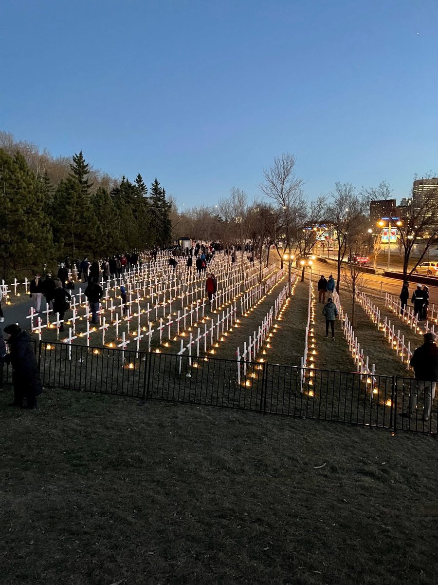 We will honour their sacrifices and remember them always.

Photos from the Night of Lights Sunset Ceremony at the Field of Crosses in #Calgary, on the eve of #RemembranceDay, where candles are placed in front of each cross and burn from sunset until sunrise the next day.