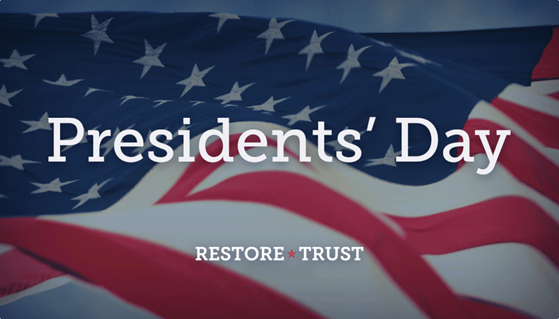 RestoreTrustPAC's tweet photo. Presidents’ Day is a reminder that leadership matters. The strength of our republic depends on leaders who are guided by principle, accountability, and a commitment to the Constitution.

Restoring trust in our institutions begins with responsible leadership at every level. 🇺🇸 https://t.co/QM3rP57Grb