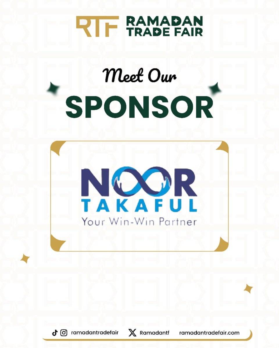 We’re excited to introduce <a href="/NoortakafulNG/">Noor Takaful Insurance Ltd</a> as an official sponsor of RTF! 🎉✨🤍

Thank you for partnering with us.

Still hesitating to grab your tickets? 😌
Grab your ticket now and be part of the experience. Link in bio