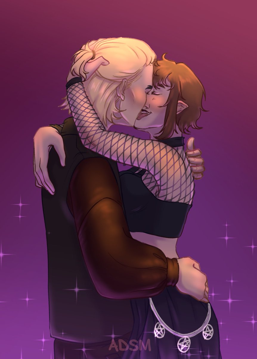 son_lito's tweet photo. I’m wrapping up the day with a picture of Becky and Jinhei🥰
Happy Valentine’s Day!💛🩷

#art #digitalart #ArtistOnTwitter #oc #ValentinesDay  #kiss #succubus https://t.co/cTXVOqn2wX