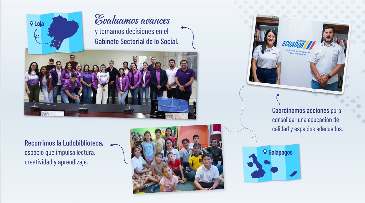 GildaAlcivarOk's tweet photo. 🤝 ¡Cuando el compromiso se convierte en acción, los resultados se sienten en #ElNuevoEcuador! 🇪🇨

Esta semana fortalecimos el desarrollo social, evaluamos avances en el Gabinete Sectorial de lo Social y consolidamos acciones en Galápagos. 💪 https://t.co/Ug0uyd8u66