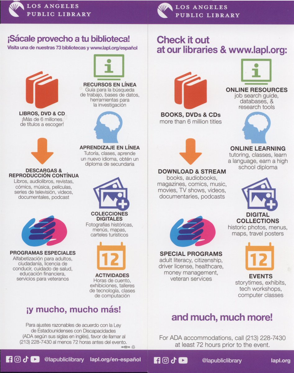 WoodlnHillsLAPL's tweet photo. A library offers more than just books & other materials to borrow. If don't yet have a library card you are missing out on great resources that are free, convenient & for all ages. Visit your local branch soon & get yourself and your children a #LAPL card to enjoy. #BestCardInLA https://t.co/gnVwLlF6QJ