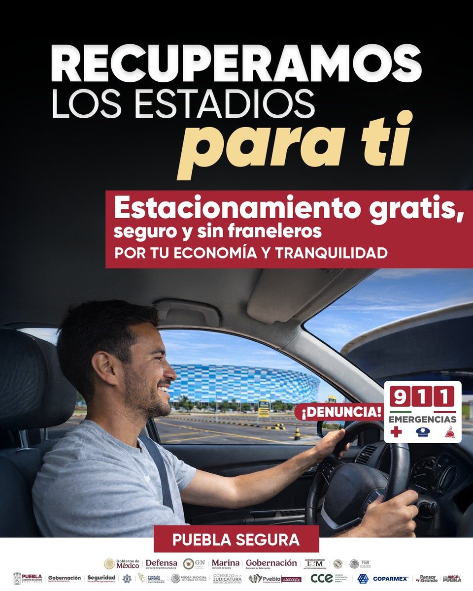Recuerda que el <a href="/Gob_Puebla/">Gobierno de Puebla</a>  mantiene un operativo para asegurar el #estacionamiento gratuito en el <a href="/EstadioCuauh/">Estadio Cuauhtémoc 🏟️</a>