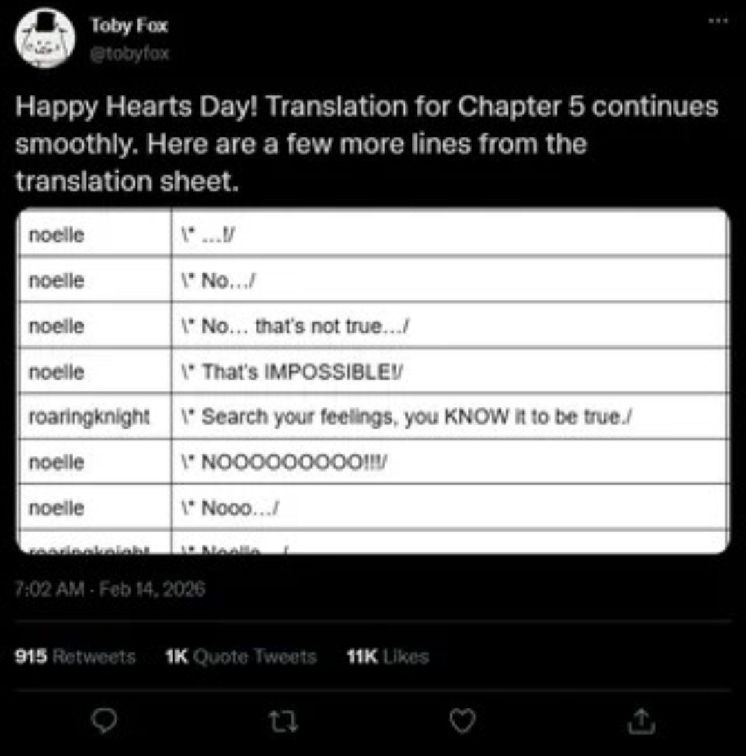 what does this dialogue in the new Toby Fox tweet mean