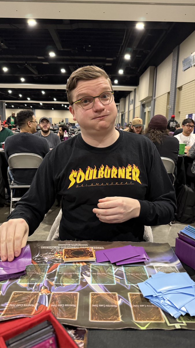 DDjcringe's tweet photo. The Grok is Black guy was my opponent at YCS Richmond today. As seen here, he would do this thing where he would say “oooo awkward hand” and then proceed to go full abyss actor combo (he used his Rothschild funds to bribe judges to use links and pends.) Fun experience though! https://t.co/Vm463XQGBo