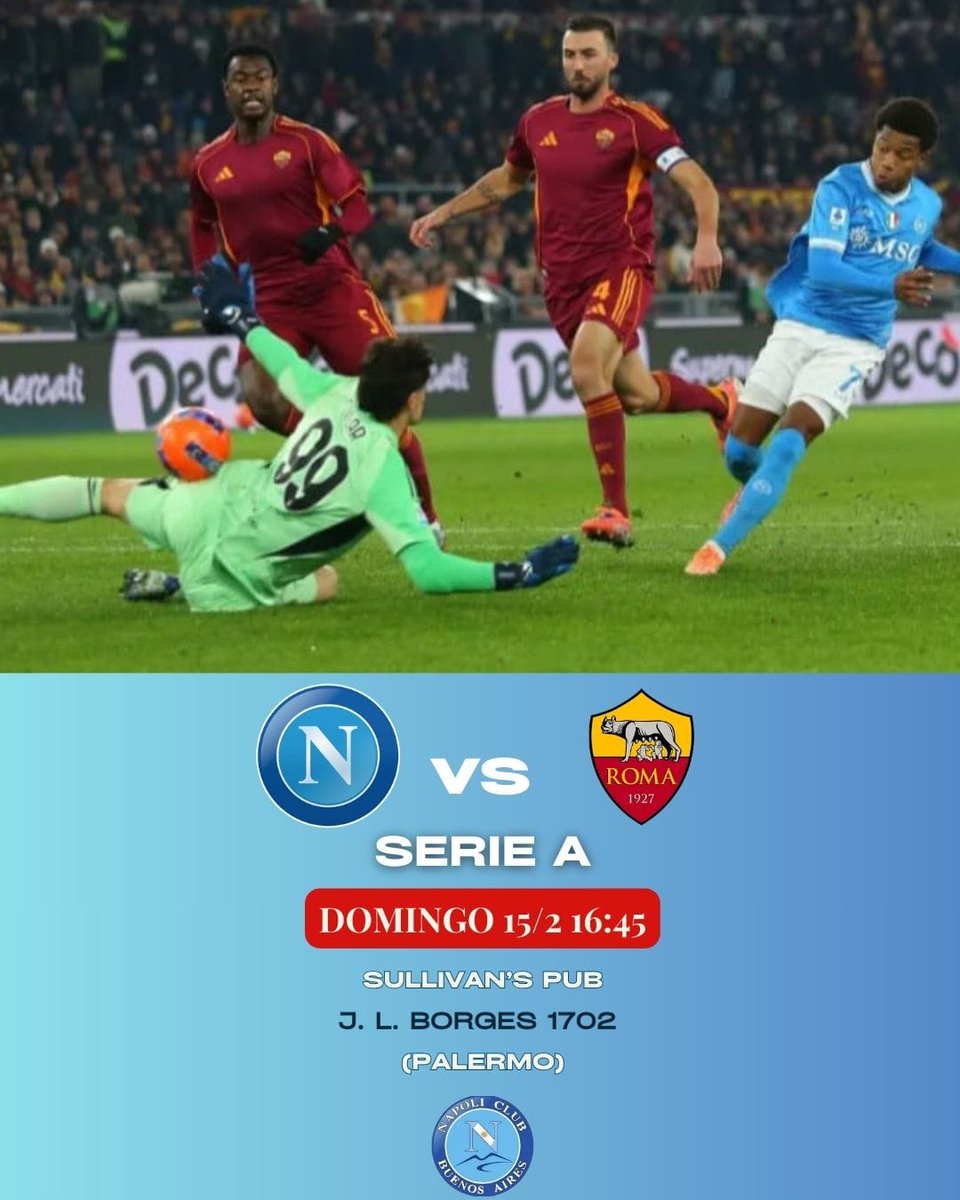 Es siempre un partido especial para nosotros, no solo il Derby del Sole también il Derby Porteño. Los esperamos, los necesitamos en el @irishpub_sullivans 
<a href="/sscnapoliES/">Oficial SSC Napoli</a>
#NapoliRoma
#ForzaNapoliSempre
#LocuraPartenopea
#napoliclubbuenosaires