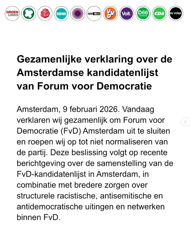 Denk en Bij1 mogen wel meedoen maar de FvD in amsterdam wordt uitgesloten. 

Dit is anti-democratisch en misbruik van de macht.
