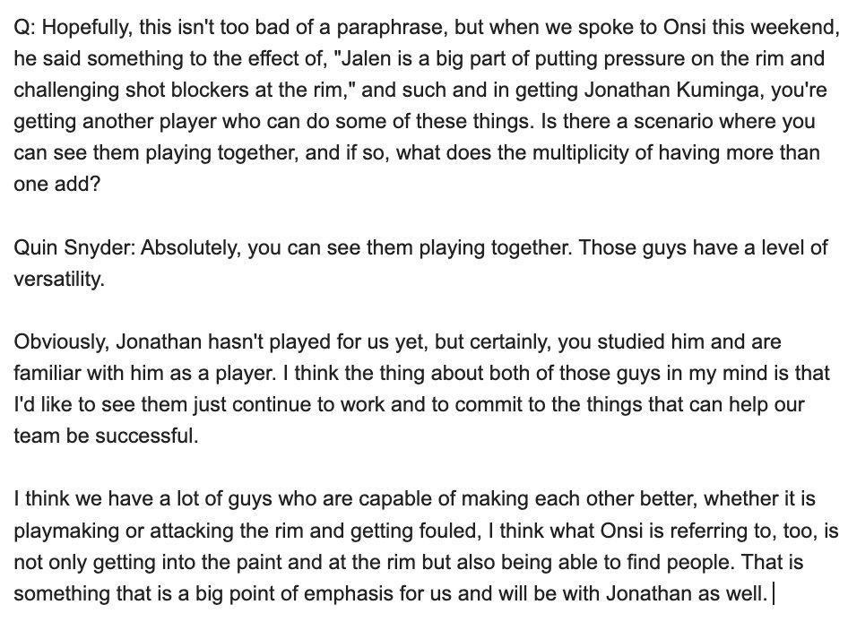 [情報] Snyder:Kuminga會有機會跟Jalen一起上場 - 美國職籃 - PTT.BEST 批踢踢爆文
