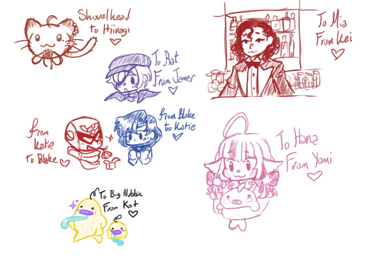 Here’s all the requests from stream!! Have a Happy Valentine’s! 💕🐾